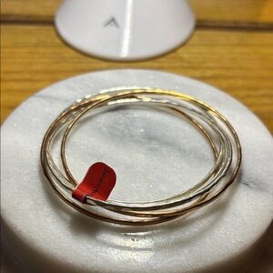 James Avery Retired Cascading Circles Bangle Bracelet Bronze and Sterling